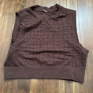 Fabletics Brown Snake Print High Neck Bra Crop